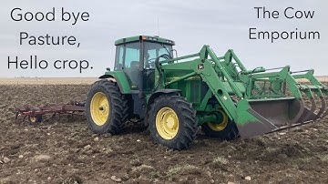 Breaking up pasture with a Cockshutt 246 Chisel plow pulled by the 7610 JD.