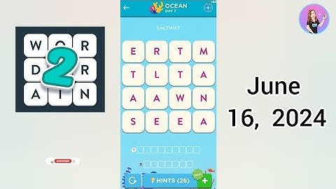 WordBrain 2 Ocean Event Day 7 June 16, 2024 Solution