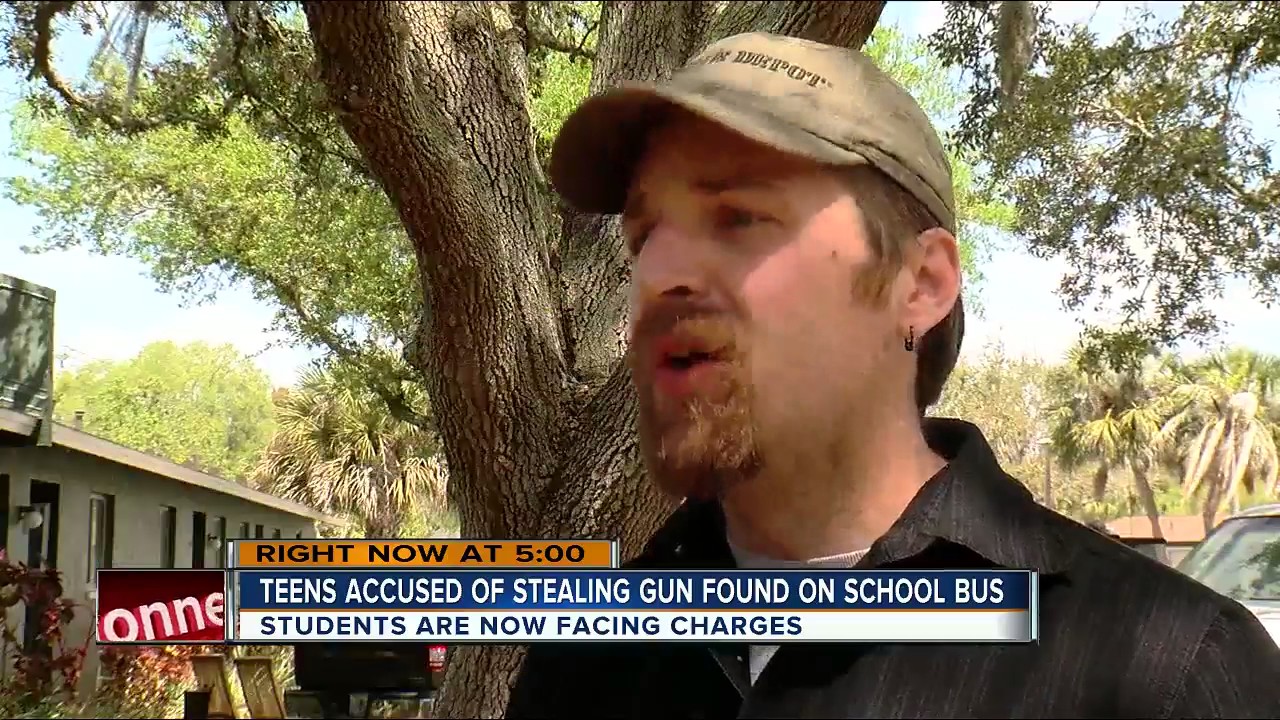 Teens accused of stealing gun found on school bus - YouTube