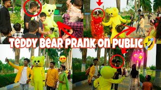 teddy bear prank on public🤣 #teddyprank #crazycomedy #crazypranks #funny#teddybear#teddybearbakchodi