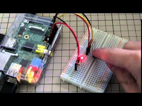 Raspberry Pi タクトスイッチを押している間光るLED