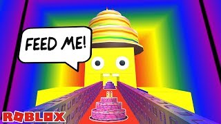 Make a Cake and Feed It to a Giant Noob 🎂 \/ Roblox