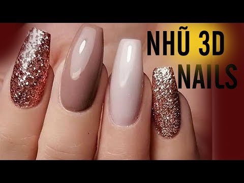 Hướng dẫn cách làm nails nhũ nổi 3D siêu lấp lánh đơn giản và bền chắc