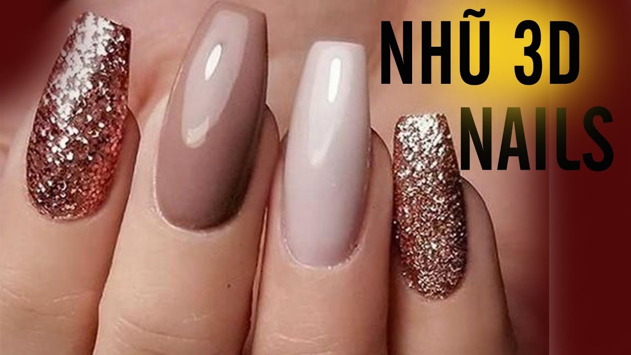 Hướng dẫn cách làm nails nhũ nổi 3D siêu lấp lánh đơn giản và bền chắc