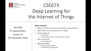 IBA: Deep Learning for IoT - Lecture 17 : Disentangled Autoencoders; RBMs