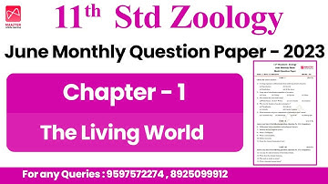 11th Std Zoology | June Monthly Question Paper - 2023 |Chapter - 1 | Public Exam Centum Plan