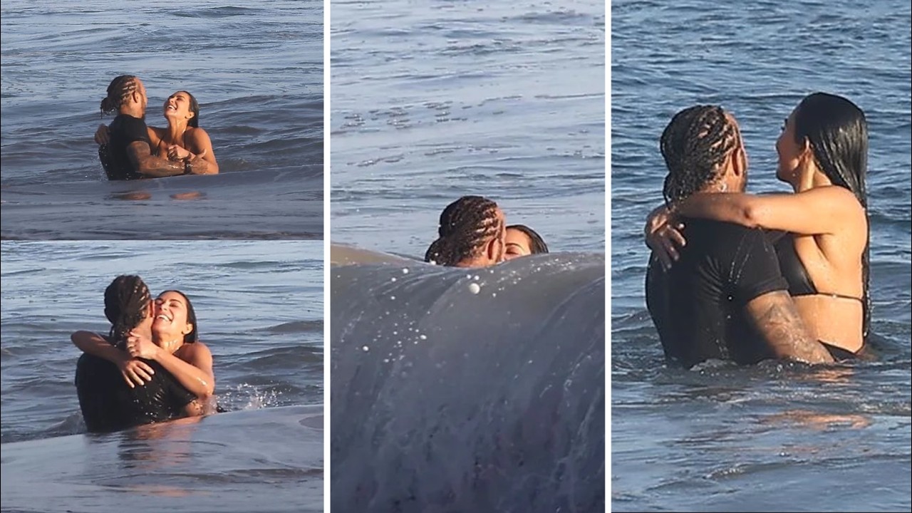 Kim Kardashian & Lewis Hamilton PDA Goes VIRAL, Beach Kiss EXPOSED - YouTube