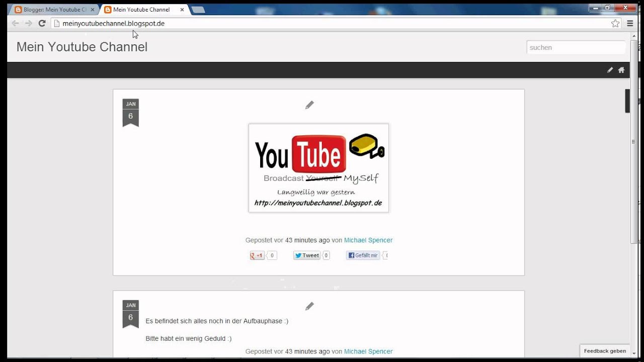 Mein Youtube Channel YouTube