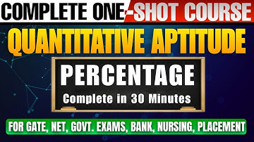 PERCENTAGE |Quantitative Aptitude|ONE SHOT FULL COURSE| All Competitive exams|Statistics by Punam|