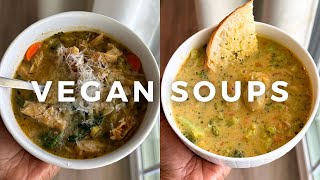 OnePot Vegan Soups (Cooking ASMR) |  Broccoli, “Cheddar” & Gnocchi Soup + Vegan Chicken & Orzo Soup