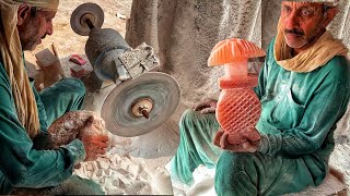 Watch skilled Artisan Carving a Coffee Table Lamp From Himalayan Salt Stone || Air Purification Lamp by Skilled Nation 16,851 views 2 years ago 11 minutes, 53 seconds