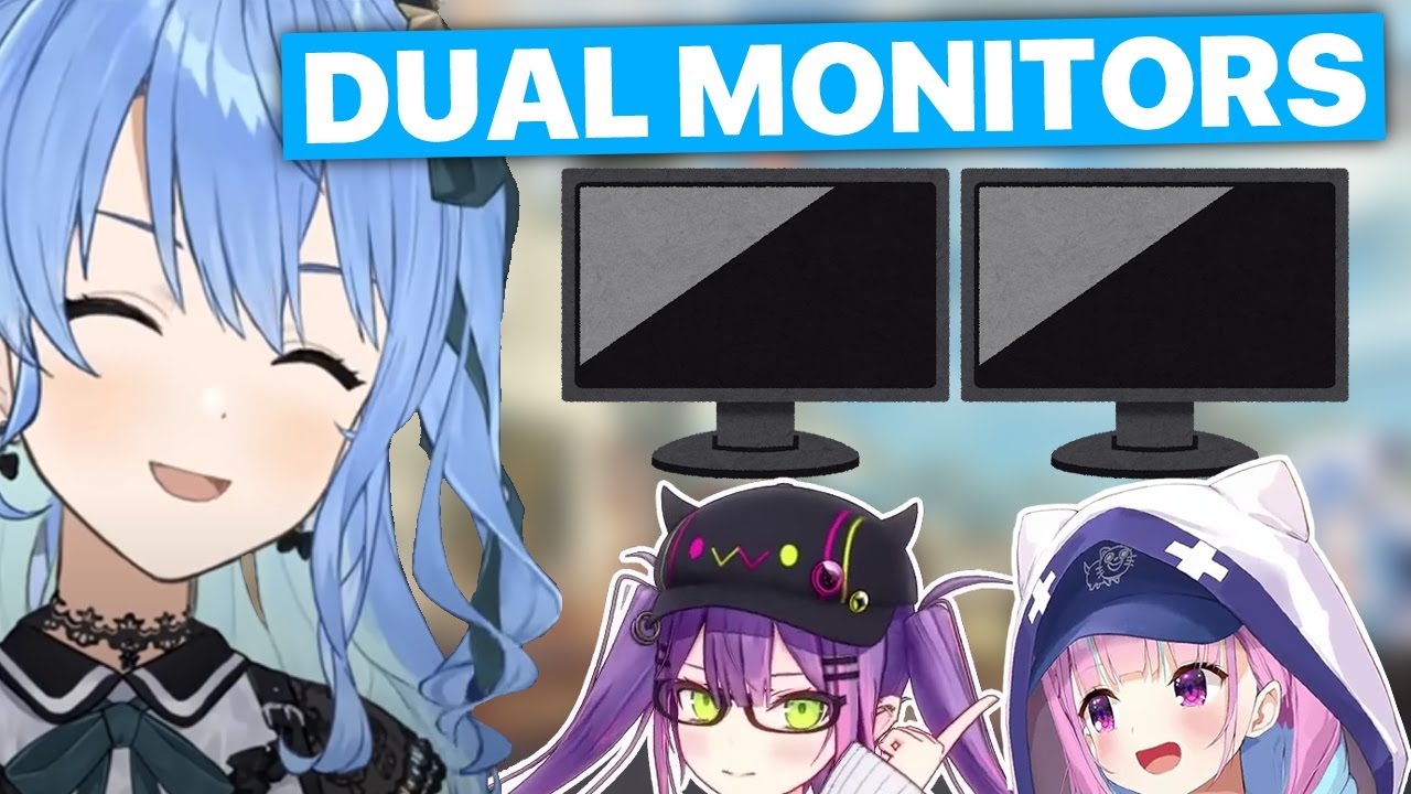 Startend: Suisei Gets Dual Monitors (Aqua, Suisei & Towa / Hololive) [Eng Sub]