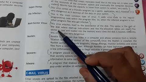 Class 8th Ch-11 (part-2) Computer virus and security risk