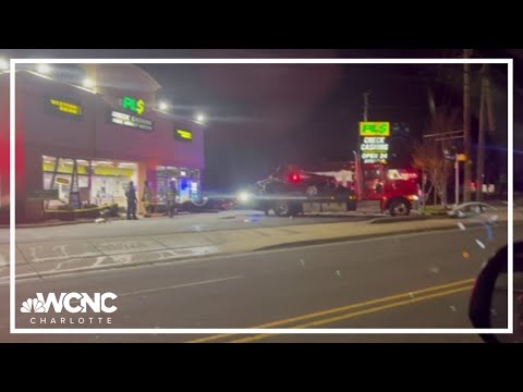 2 people taken to hospital after car crashes into building - YouTube