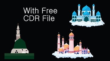 Editable Islamic Mosque Vector Designs With Free CDR Coreldraw ||By Techinfo-CDM