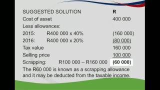 2016 Asset recoupment and scrapping allowance