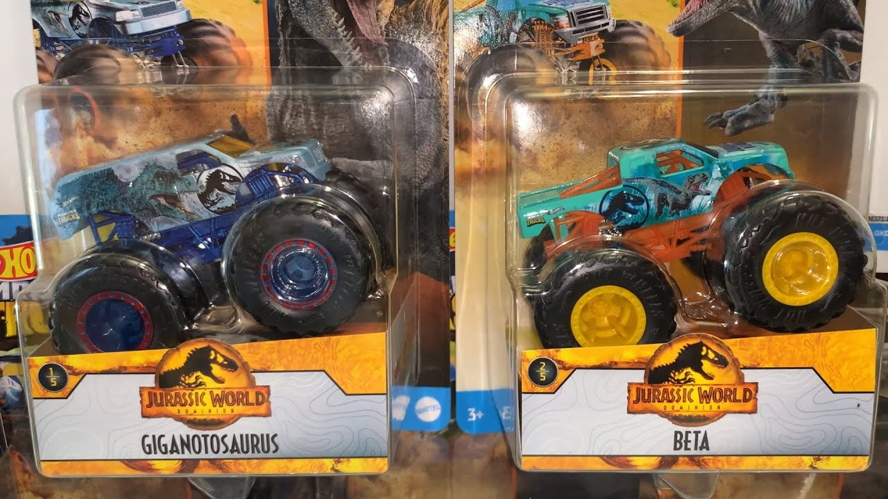 2022 HOT WHEELS JURASSIC WORLD MONSTER TRUCKS YouTube