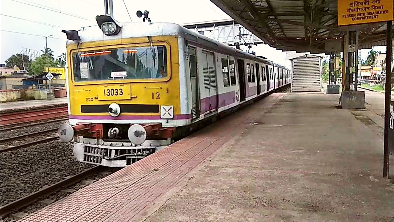 12 Coach Electric Multiple Unit Local Train Entered The Station ||Eastern Railway||Indian Railway||