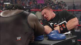 John Cena vs  Mark Henry   Arm Wrestling Contest  Raw, Feb  4, 2008