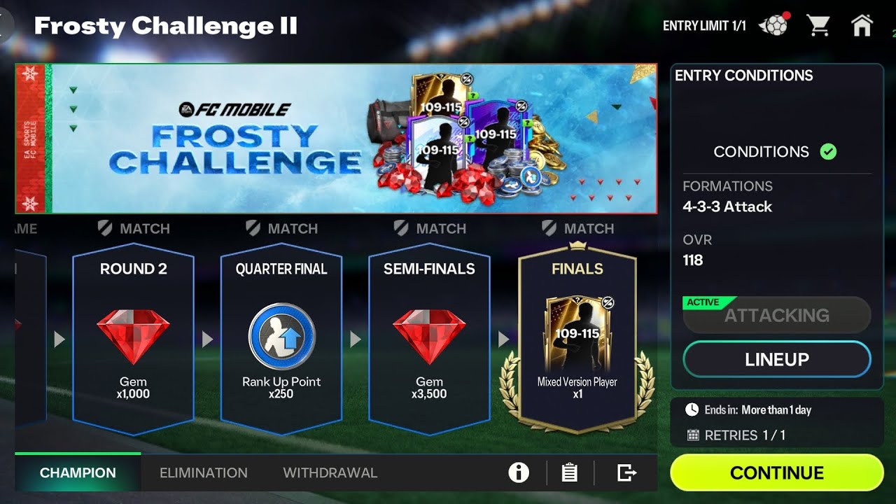 Chelsea FC vs. Glorious Eras. Frosty Challenge II. Semi-finals. FC Mobile 