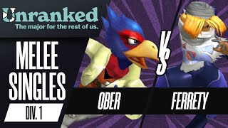 Ober (Falco) vs Ferrety (Sheik) - Unranked 2025 - Melee Singles - Division 1, WR2