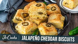 Jalapeño Cheddar Biscuits, not for the faint of heart | JoCooks.com