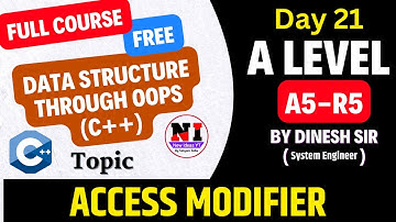 CLASS 21 | A Level A5-R5 | ACCESS MODIFIER IN C++ | C++ FULL COURSE 2023