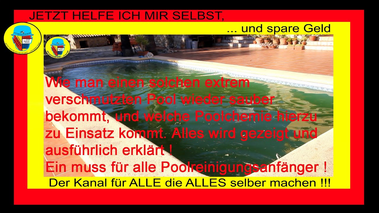 Poolchemie und Messtechnik kommen zum Einsatz, um diesen grüner Pool richtig sauber zu bekommen !!!