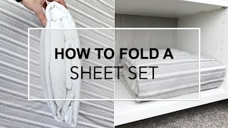 HOW TO FOLD A SHEET SET: How to fold a fitted sheet and make a sheet bundle by The Organization Station 95,480 views 3 years ago 2 minutes, 49 seconds