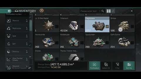 EVE ECHOES - HOW TO REPROCESS AND SELL IN THE ITEM HANGER (iOS Android Game)
