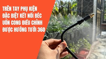 Trên tay ống hợp kim nhôm kết nối béc phun uốn cong điều chỉnh được góc phun 360 độ dùng quá ngon