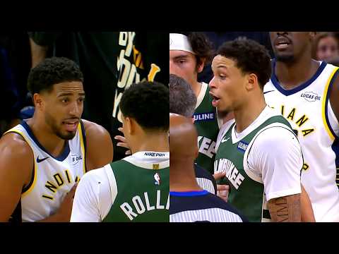 Haliburton & Rollins EXCHANGE WORDS early 😤 Things get chippy in Pacers vs Bucks 👀