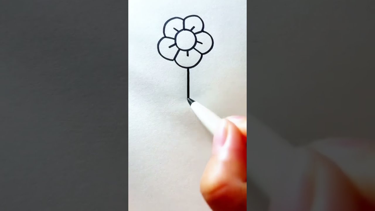 LEARN TO DRAW A FLOWER 🌺 #pencildrawing #drawing #drawings #tutorial #easydrawings #art