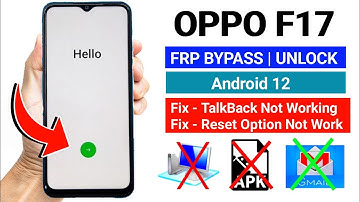 Oppo F17 Frp Bypass/Unlock (CPH2095)- TalkBack Not Working | Reset Method Not Working 2024