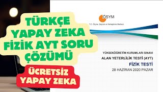 🌟🤖 Wikivec AI Fizik AYT Çıkmış Soruları Çözdür! Ücretsiz Yapay Zeka GPT! 💸 ChatGPT Uygulama Türkçe