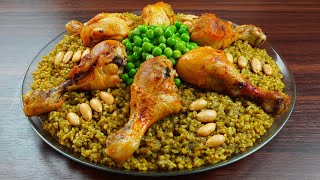 طريقة عمل الفريكة السورية الملكية بالدجاح المشوي II شيف عمر - Freekeh recipe with roasted chicken