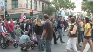New Arts Collective, colored shirt flash mob