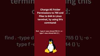 Set All Folder Permissions to 755 and Files to 644 #linux #ubuntu #command #commandline #terminal