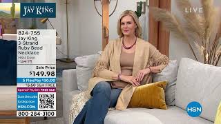 Jay King Sterling Silver 3Strand Ruby Bead Necklace