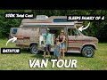VAN TOUR | 80's Retro Camper VAN Tour with Bathroom that sleeps family of 4 and has a BATHTUB!