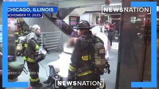 Watch Firefighters Rescue Woman Set Ablaze On Chicago Train Newsnation