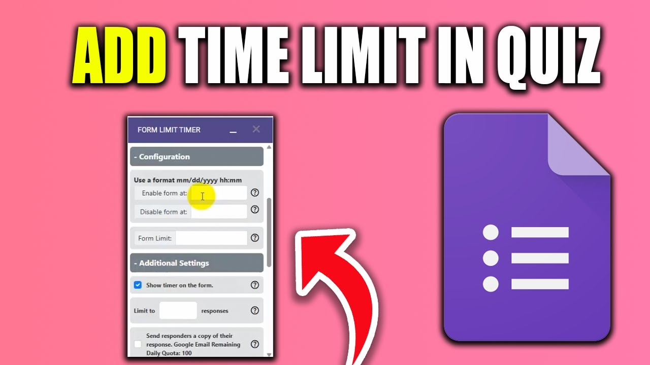 How To Add Time Limit In Google Form Quiz - New Method - YouTube