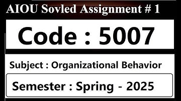 AIOU Code 5007 Solved Assignment No 1 Spring 2025 | Baloch Academy