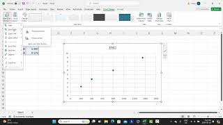 MS EXCEL scatterplot and regression equation