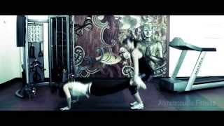 Wheelbarrow Walk Push Up with Partner Squat - Partner Exercise