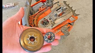 Husqvarna Chainsaw Broken Not Cutting Hard Start Loose Chain. Clutch Drum Oil Gear Pump Bearing 445