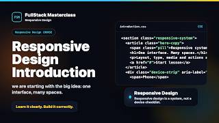 Responsive Design Introduction Explained | FullStack Masterclass Responsive Design Course
