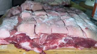 Crispy chewable  tender and juicy pork belly