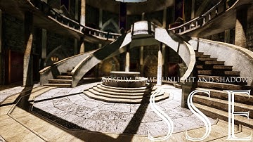 SkyrimSE Mod : Legacy of The Dragonborn - museum dome sunlight and shadows