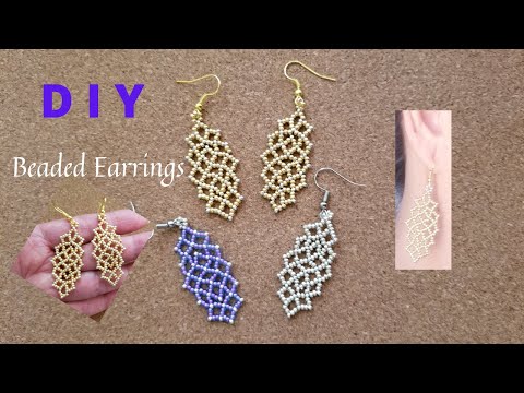 Seed Bead Earrings / DIY How to make beaded earrings / Beaded Jewelry / only seed beads